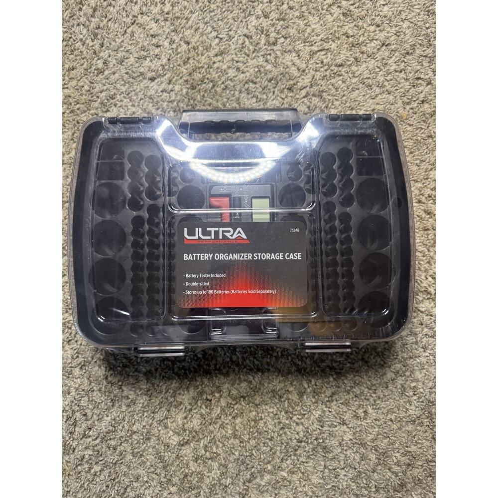 Ultra Performance Battery Organizer Storage Case w/ Tester Holds 180 Batteries